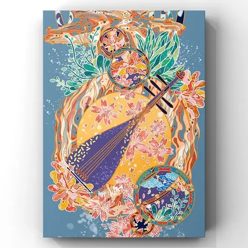 乐器系列-琵琶声响|插画|创作习作|大杯养乐多加冰 - 原创作品 - 站酷