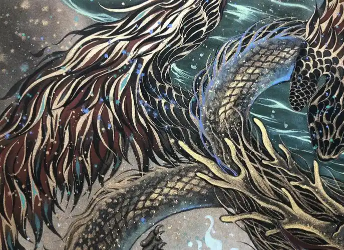 《山海经》中记载了一个异兽应龙,是上古神话传说中生有翼翅的龙,是和