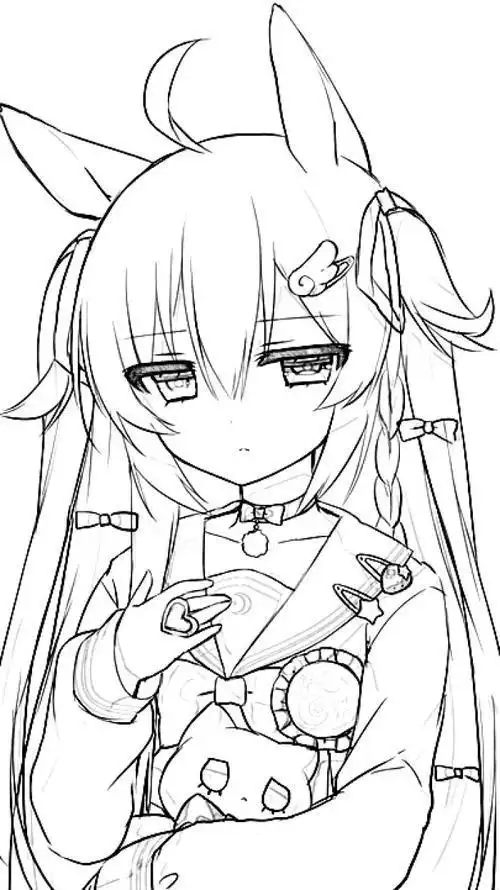 二次元动漫女生简笔画9张2简笔画表白图片网