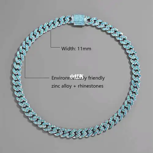 最最时尚的型男单品镶钻古巴链