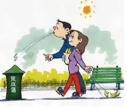 (2)不随地吐痰,不乱扔纸屑,果皮,不在公共场所吸烟,不说不文明的话.