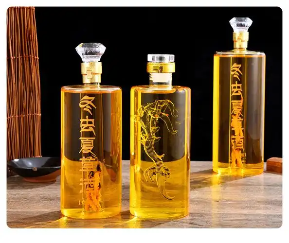 批发玻璃泡酒瓶2斤人参泡酒瓶创意1斤冬虫夏草高硼硅药酒瓶定制