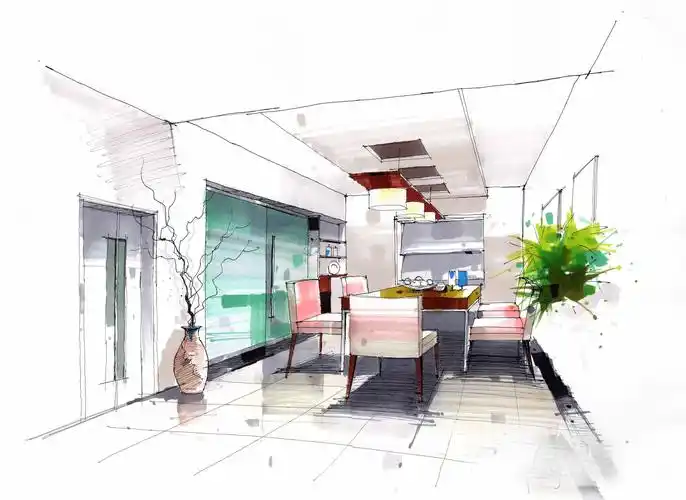 简约风格卧室手绘效果图