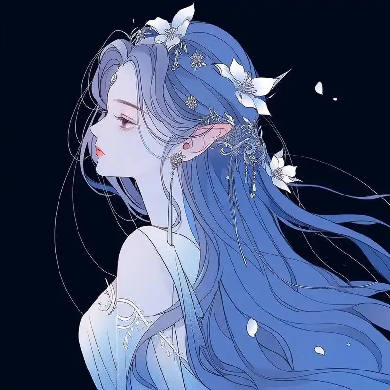 蓝色系头像:眼里有星辰大海,心就有繁花似锦,遇见你,四季如春.