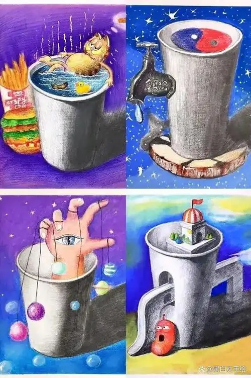 趣味创意素描作品