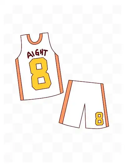 卡通手绘篮球服衣服线条插画矢量装饰元素