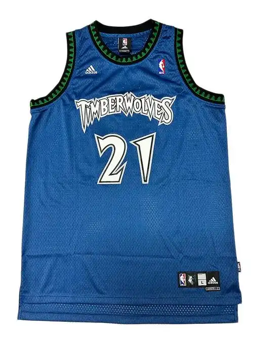 kg #加内特 亲笔签名#森林狼 队21号球衣 含证书 带 - 抖音