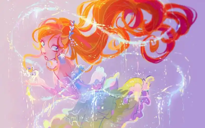 魔法俏佳人bloom 火焰仙子 一到七季变身合集-飞飞子的粉色镶砖拖鞋