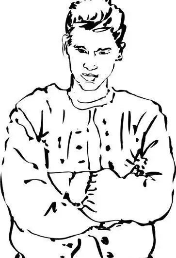 矢量男性 线条艺术 矢量 eps格.