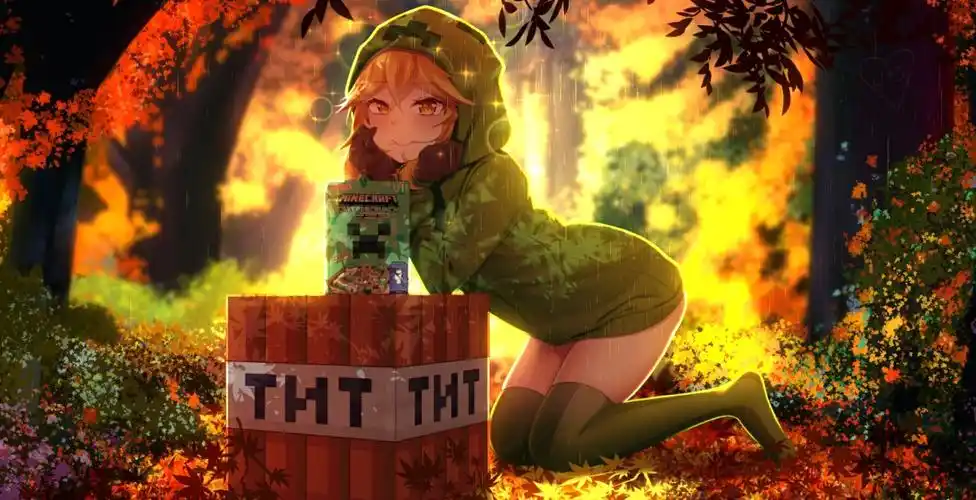 我的世界苦力怕娘动态壁纸下载_wallpaper我的世同人娘化壁纸_3dm单机