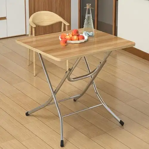 折叠餐桌可移动四方桌落地白色小号木桌子2木桌折合方可收纳日式