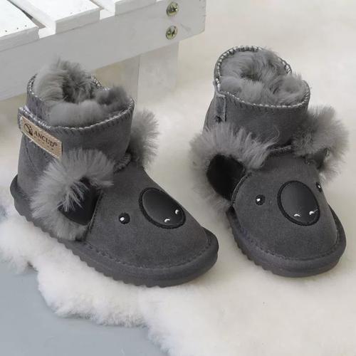 儿童雪地靴羊毛一体男女冬季纯羊毛保暖童靴2022新款卡通加厚童鞋
