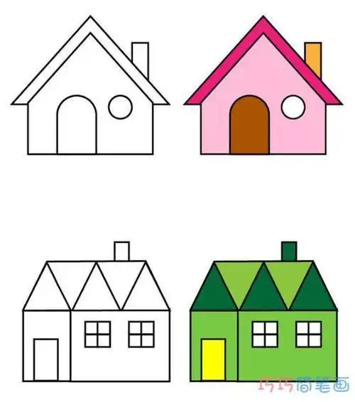 幼儿园简笔画房子小班