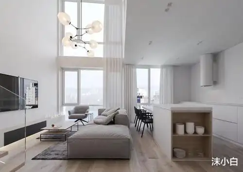 晒她60平小复式,全屋极简双卫,衣帽间里塞洗衣机!太幸福了