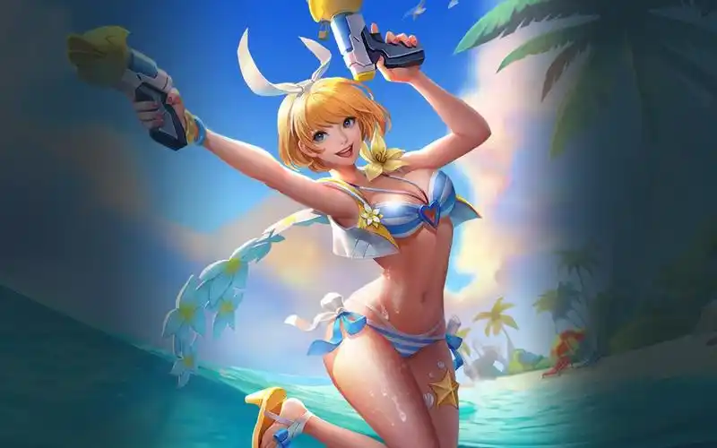 传说对决体验服堇皮肤泳装派对