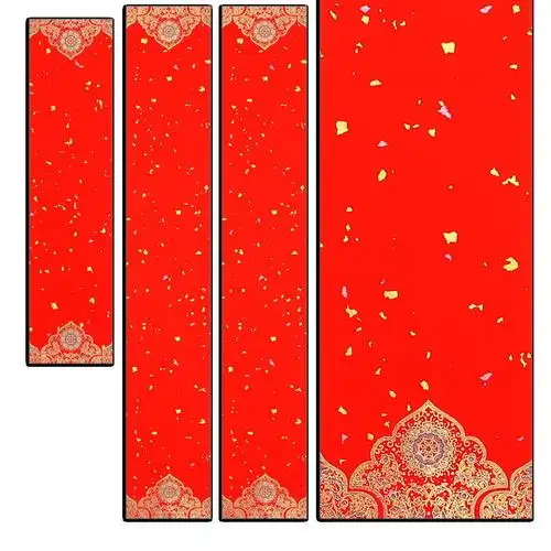 左一仁2022年万年红宣纸对联红纸七言五言烫金洒金加厚蜡染彩绘空白