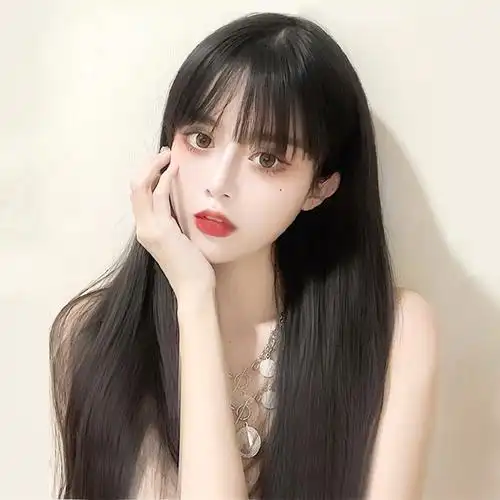 假发补发3d发套新式长直刘海空气漫画网红日常整顶假发