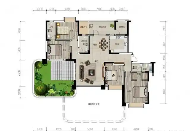 200平优雅大户型双主卧空中花园第四代住宅的典范