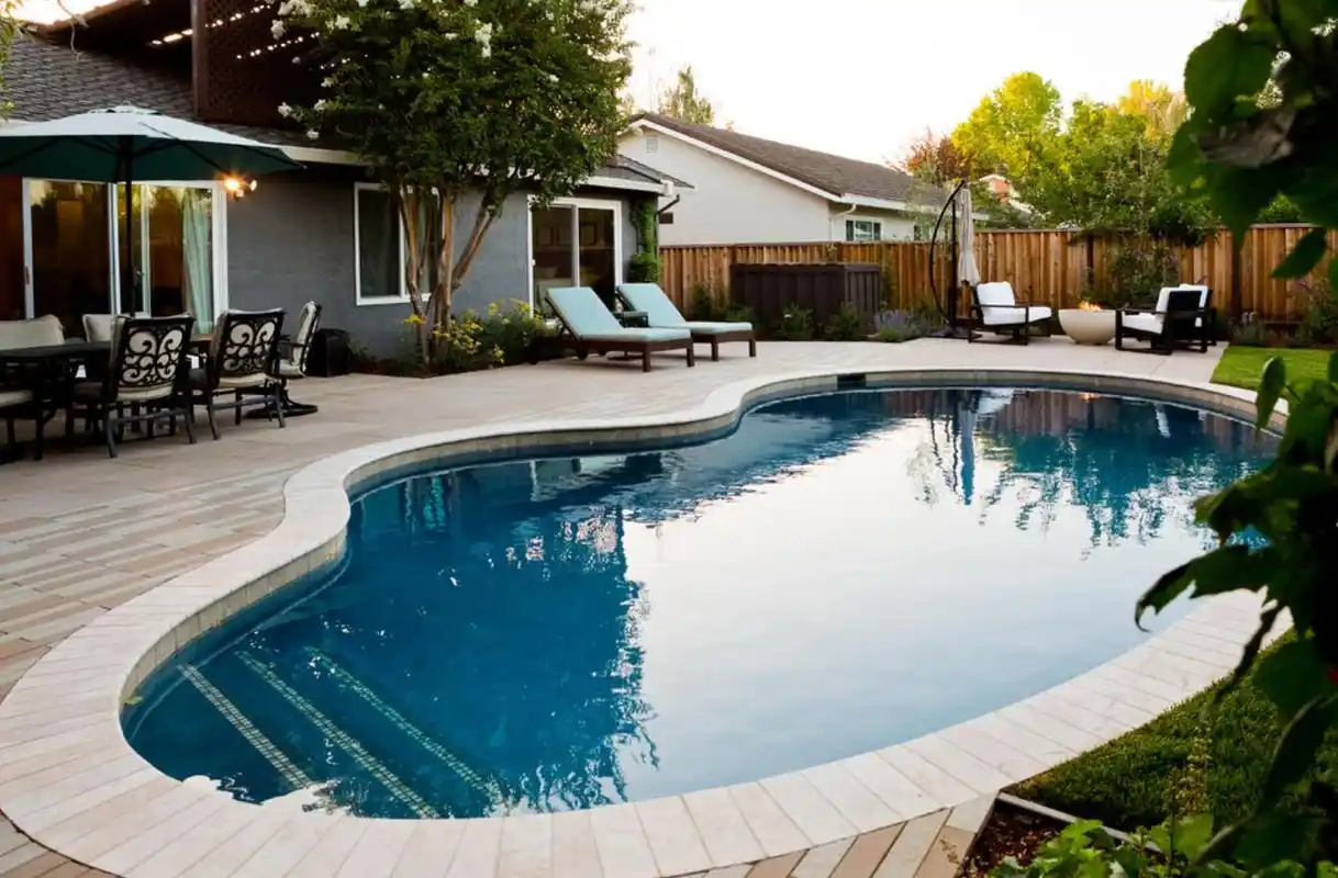 庭院案例:有元宝形水池的接地气又很美的别墅庭院花园!