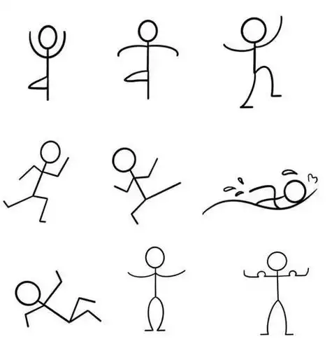 火柴人举重的简笔画举重运动员的简笔画体育运动简笔画创意可爱的火柴