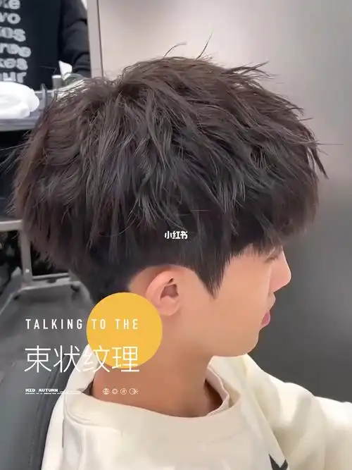 束状纹理男士发型微分碎盖