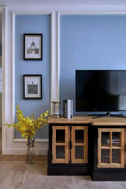 简美二居装修电视背景墙图片