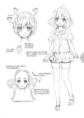 女生动漫人物头发画法