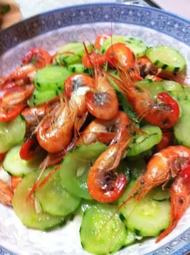 大籽河虾炒黄瓜