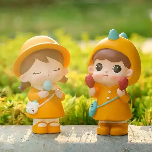 卡通呆萌娃娃创意情侣公仔摆件家居饰品卧室房间桌面装饰品小摆设