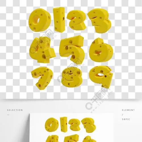 数字组合1到9奶酪字体