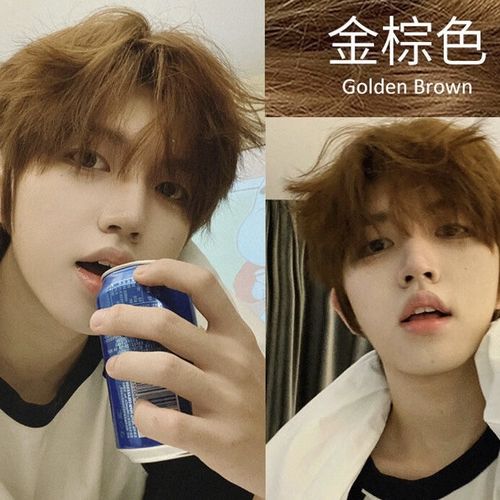 蓝朵纷彩金棕色亚麻金棕巧克力色染发剂2023流行色男士潮流免漂 金