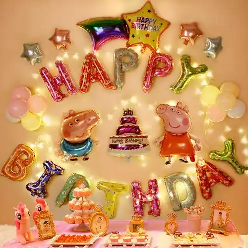 生日气球儿童生日场景布置男孩宝宝一周岁装饰百天背景墙派对用品