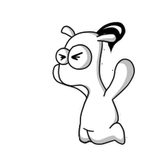 卡通跪地磕头黑白gif动图_动态图_表情包下载_soogif