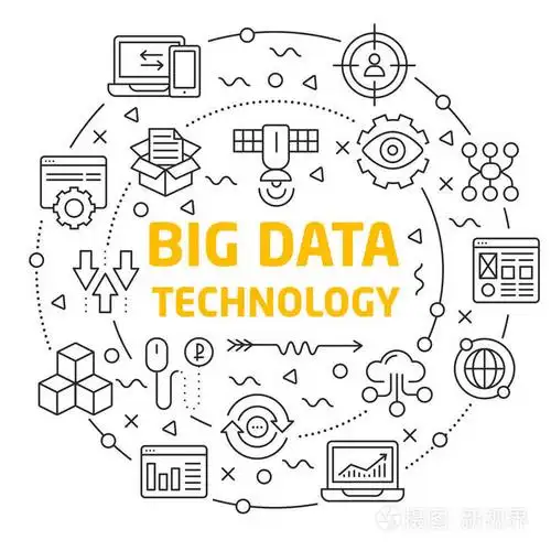矢量线图标图大数据插画-正版商用图片1rdian-摄图新视界