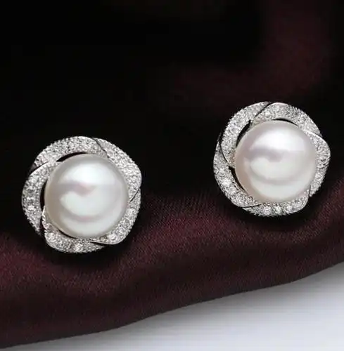 天然淡水珍珠耳钉耳环