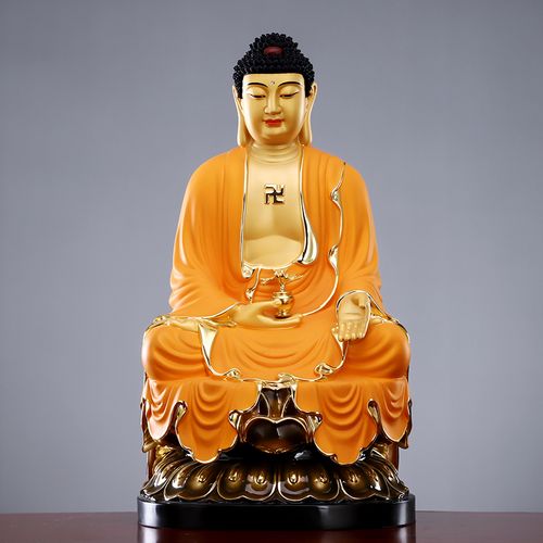 纯铜释迦牟尼佛像阿弥陀佛药师佛家家用供奉如来如来佛摆件