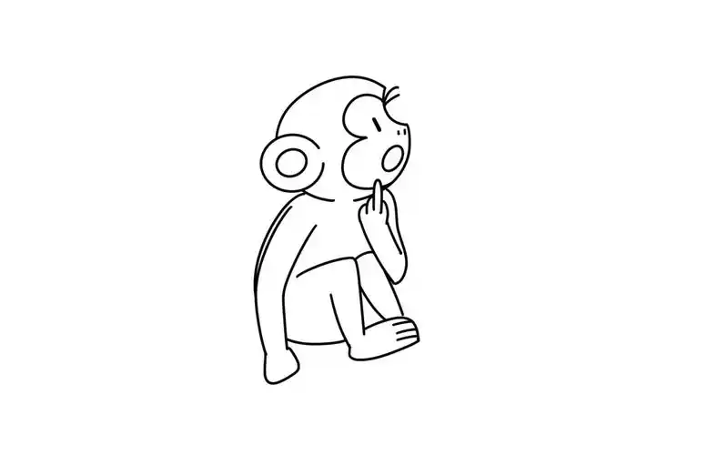 简笔画猴子,monkey,是要亲亲嘛
