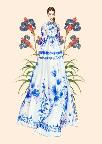 水彩##手绘##礼服##钮祜禄嬛朱君