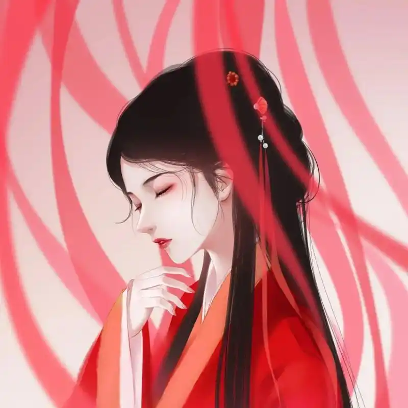 古风红色系头像|城市堕入温柔的困意