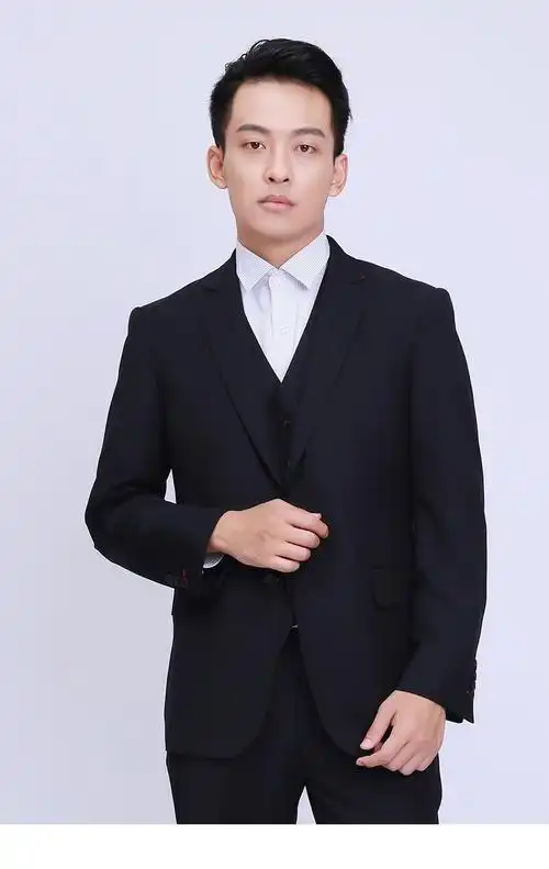 珂纷 浦发银行行服工装男士男士西装外套工作服藏青色暗纹商务 男士