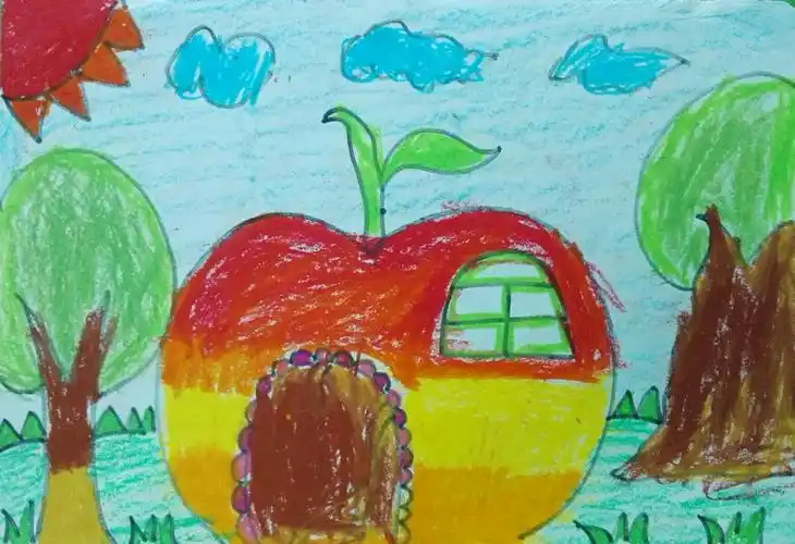 闽中物流城幼儿园2017年第一期儿童画启蒙第十八次主题绘画作品《想象