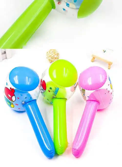 园礼物奖品带铃铛宝宝儿童玩具26cm卡通铃铛气锤5个装赠修补贴充气筒