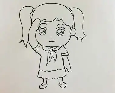 画人物的简笔画敬礼 - 简单简笔画