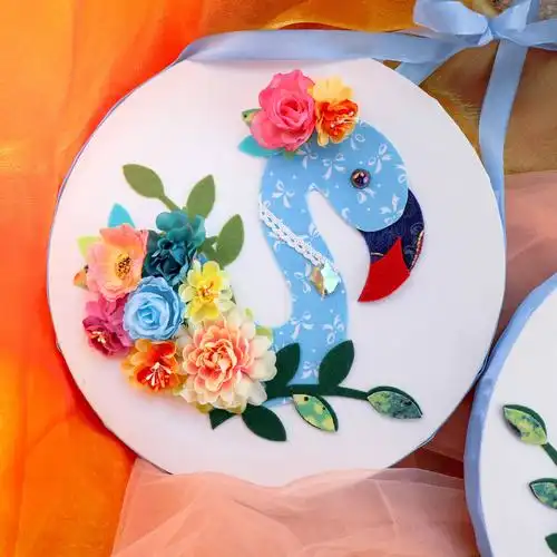 创意特色手工艺品装饰画自制粘贴贴画儿童亲子启蒙缝纫diy材料套装