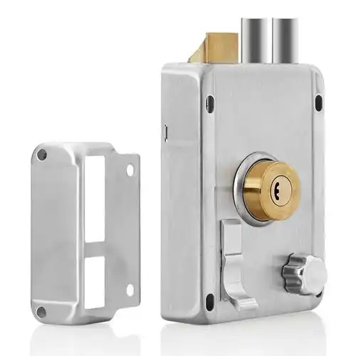 古达门锁家用通用型锁具老式大门铁门外装木门农村不锈钢牛头房门