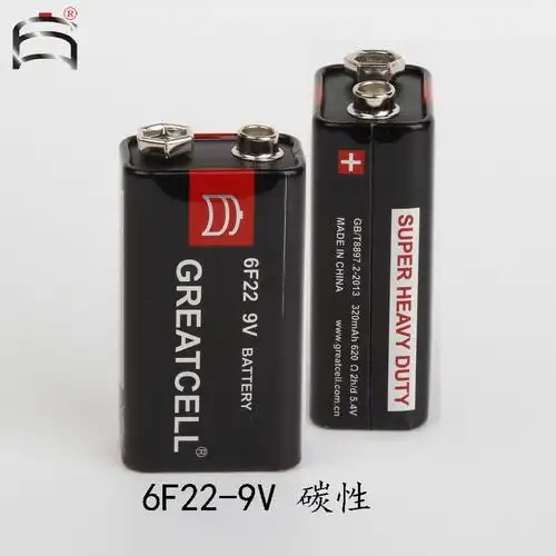 greatcell碳性方形9v干电池6f229v电子燃气灶麦克风1节普通干电池