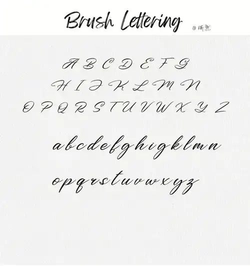 brushlettering自制字帖英文字体