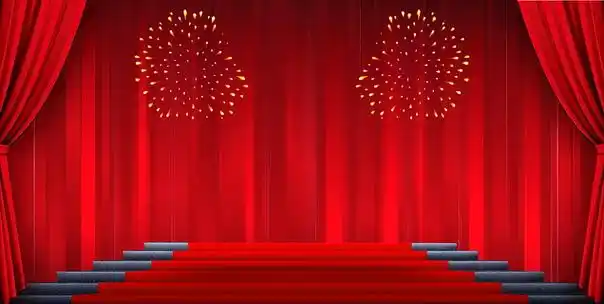 红色烟花舞台背景素材