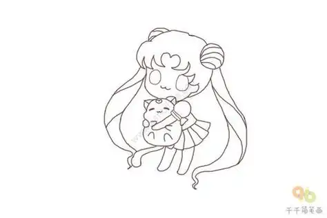 动漫少女简笔画绘画教程,卡通女孩简笔画画法步骤图解