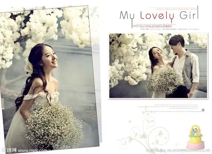 婚纱照相册组模板式样图片